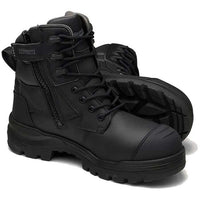 BLUNDSTONE Rotoflex Composite Black Leather Zip sided Boot

