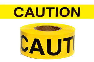 Barrier Tape Caution on yellow tape