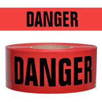 barrier tape DANGER on red tape